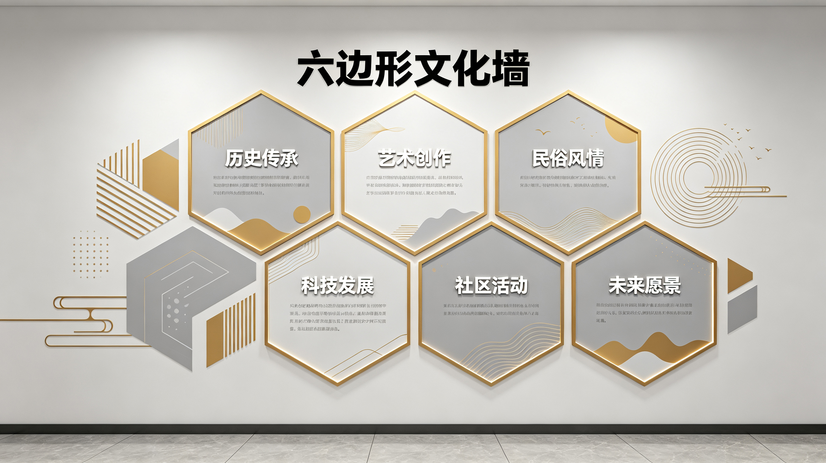 庐江企业文化墙 | 六边形信息美学